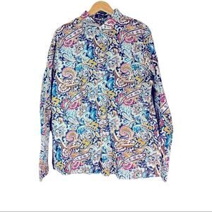 SSLR Men’s Printed Button Up Shirt-L